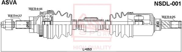 ASVA NSDL-001 - Arbre de transmission cwaw.fr