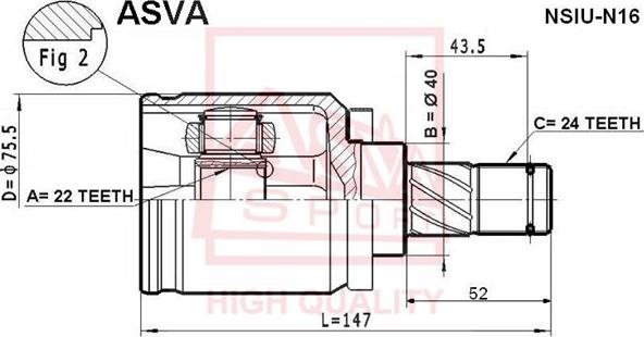 ASVA NSIU-N16 - Jeu de joints, arbre de transmission cwaw.fr