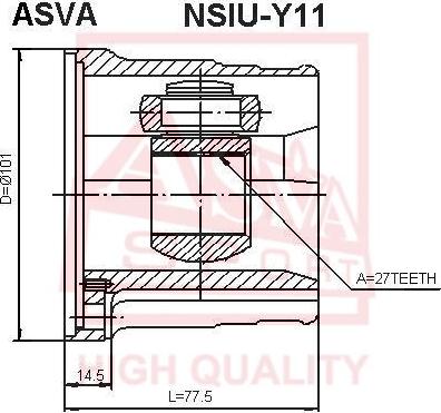 ASVA NSIU-Y11 - Jeu de joints, arbre de transmission cwaw.fr