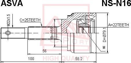 ASVA NS-N16 - Jeu de joints, arbre de transmission cwaw.fr