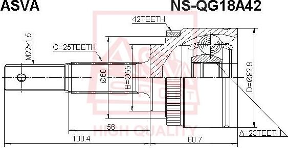 ASVA NS-QG18A42 - Jeu de joints, arbre de transmission cwaw.fr