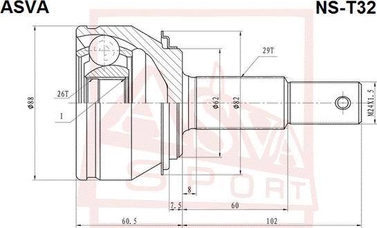 ASVA NS-T32 - Jeu de joints, arbre de transmission cwaw.fr