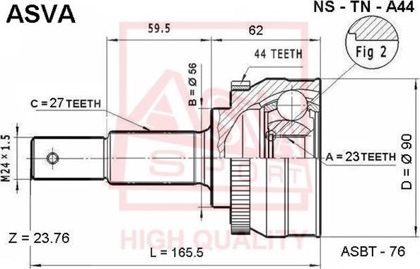 ASVA NS-TN-A44 - Jeu de joints, arbre de transmission cwaw.fr