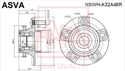 ASVA NSWH-A32A46R - Moyeu de roue cwaw.fr