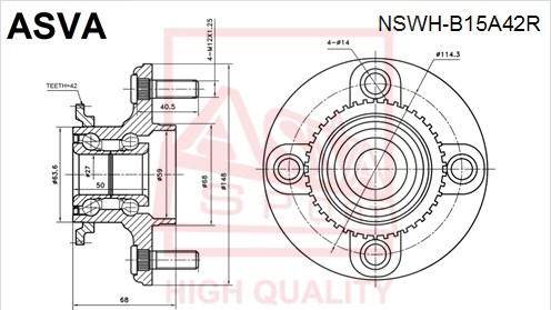 ASVA NSWH-B15A42R - Moyeu de roue cwaw.fr