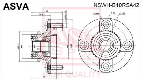 ASVA NSWH-B10RSA42 - Moyeu de roue cwaw.fr