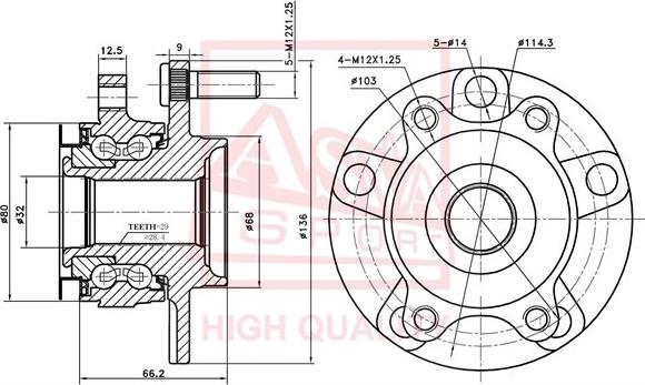 ASVA NSWH-J10F - Moyeu de roue cwaw.fr