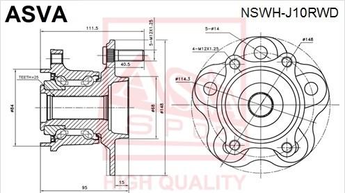 ASVA NSWH-J10RWD - Moyeu de roue cwaw.fr