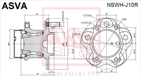 ASVA NSWH-J10R - Moyeu de roue cwaw.fr