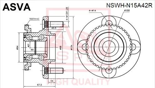 ASVA NSWH-N15A42R - Moyeu de roue cwaw.fr