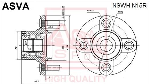 ASVA NSWH-N15R - Moyeu de roue cwaw.fr