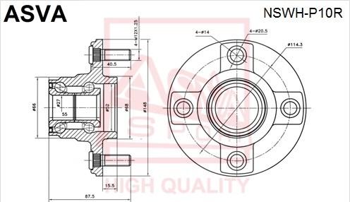 ASVA NSWH-P10R - Moyeu de roue cwaw.fr