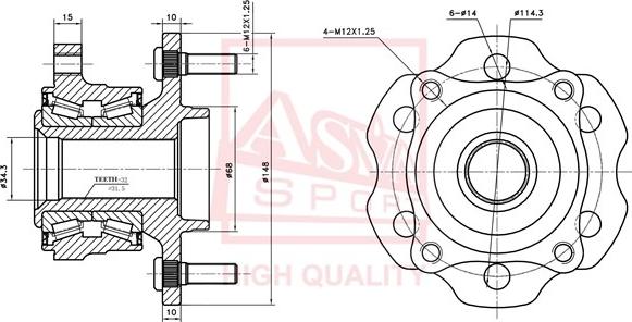 ASVA NSWH-R51R - Moyeu de roue cwaw.fr