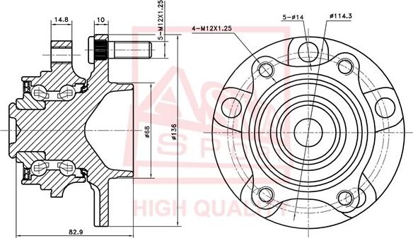 ASVA NSWH-V35F - Moyeu de roue cwaw.fr