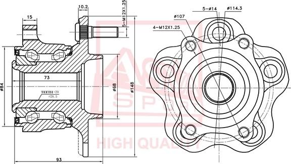 ASVA NSWH-Z50MR - Moyeu de roue cwaw.fr