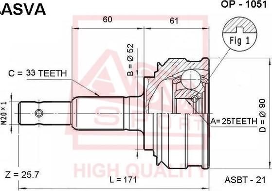 ASVA OP-1051 - Jeu de joints, arbre de transmission cwaw.fr