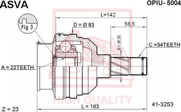 ASVA OPIU-5004 - Jeu de joints, arbre de transmission cwaw.fr