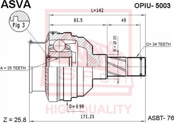 ASVA OPIU-5003 - Jeu de joints, arbre de transmission cwaw.fr