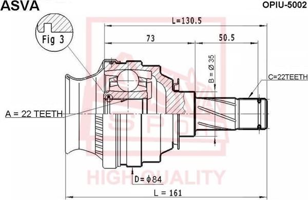 ASVA OPIU-5002 - Jeu de joints, arbre de transmission cwaw.fr