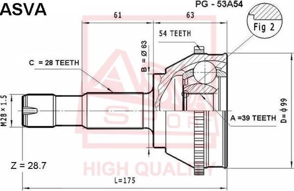 ASVA PG-53A54 - Jeu de joints, arbre de transmission cwaw.fr