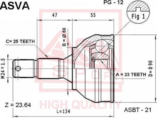 ASVA PG-12 - Jeu de joints, arbre de transmission cwaw.fr