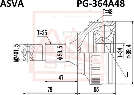 ASVA PG-364A48 - Jeu de joints, arbre de transmission cwaw.fr