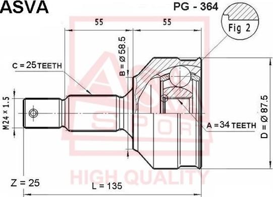 ASVA PG-364 - Jeu de joints, arbre de transmission cwaw.fr