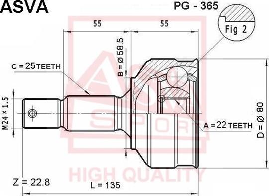 ASVA PG-365 - Jeu de joints, arbre de transmission cwaw.fr