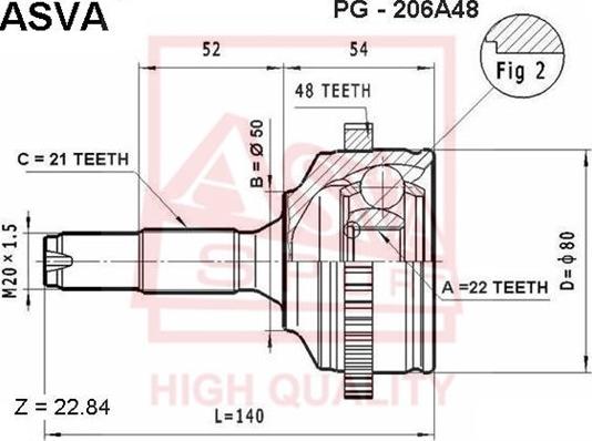 ASVA PG-206A48 - Jeu de joints, arbre de transmission cwaw.fr