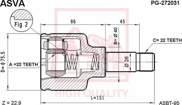 ASVA PG-272031 - Jeu de joints, arbre de transmission cwaw.fr