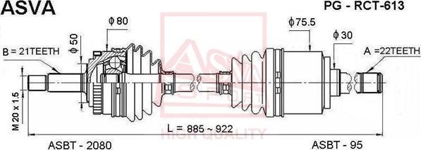 ASVA PG-RCT-613 - Arbre de transmission cwaw.fr