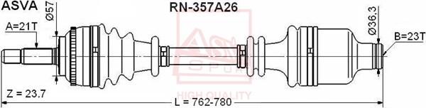 ASVA RN-357A26 - Arbre de transmission cwaw.fr