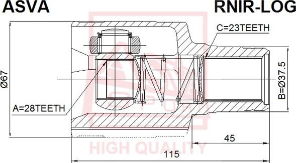 ASVA RNIR-LOG - Jeu de joints, arbre de transmission cwaw.fr