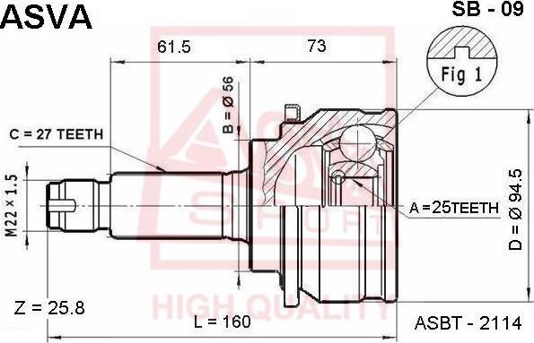 ASVA SB-09 - Jeu de joints, arbre de transmission cwaw.fr