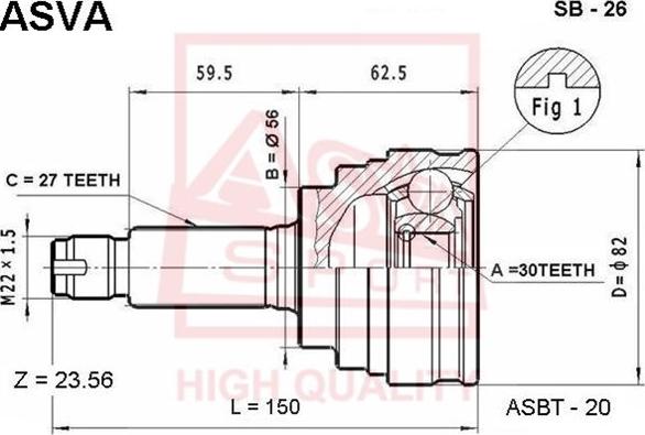 ASVA SB-26 - Jeu de joints, arbre de transmission cwaw.fr