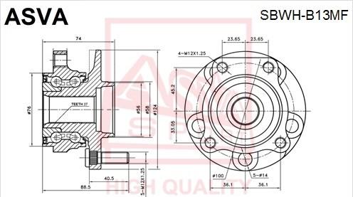 ASVA SBWH-B13MF - Moyeu de roue cwaw.fr