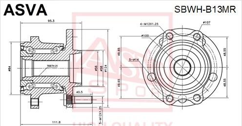 ASVA SBWH-B13MR - Moyeu de roue cwaw.fr