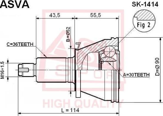 ASVA SK-1414 - Jeu de joints, arbre de transmission cwaw.fr