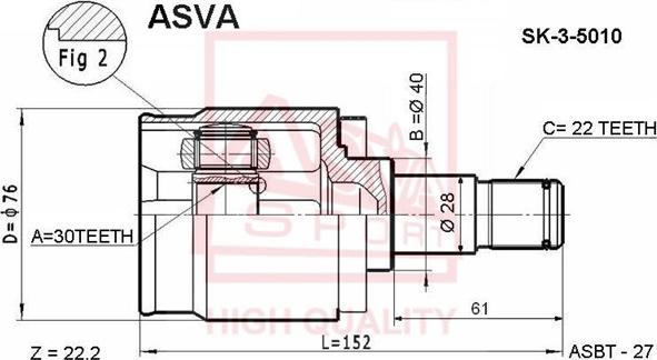 ASVA SK-3-5010 - Jeu de joints, arbre de transmission cwaw.fr