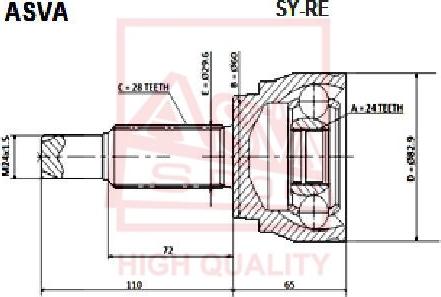 ASVA SY-RE - Jeu de joints, arbre de transmission cwaw.fr