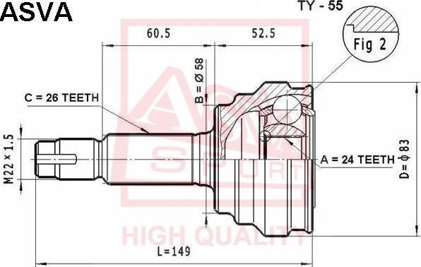 ASVA TY-55 - Jeu de joints, arbre de transmission cwaw.fr