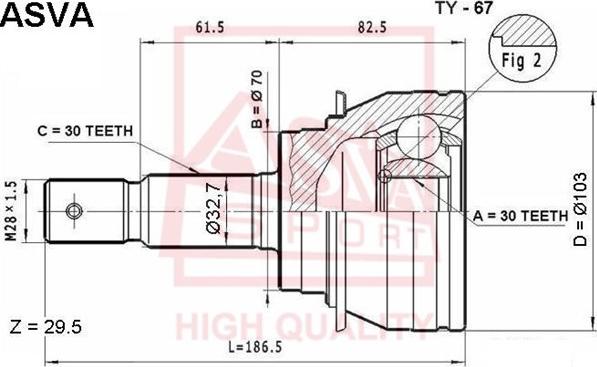 ASVA TY-67 - Jeu de joints, arbre de transmission cwaw.fr