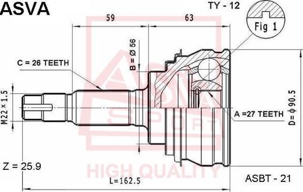 ASVA TY-12 - Jeu de joints, arbre de transmission cwaw.fr