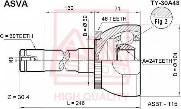 ASVA TY-30A48 - Jeu de joints, arbre de transmission cwaw.fr