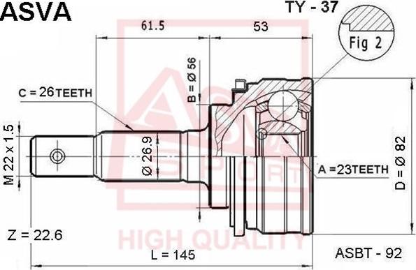 ASVA TY-37 - Jeu de joints, arbre de transmission cwaw.fr