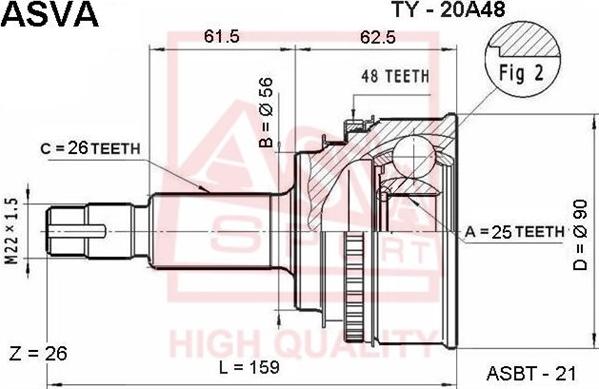 ASVA TY-20A48 - Jeu de joints, arbre de transmission cwaw.fr