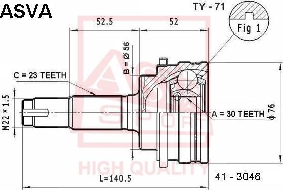 ASVA TY-71 - Jeu de joints, arbre de transmission cwaw.fr