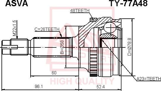 ASVA TY-77A48 - Jeu de joints, arbre de transmission cwaw.fr