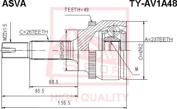 ASVA TY-AV1A48 - Jeu de joints, arbre de transmission cwaw.fr