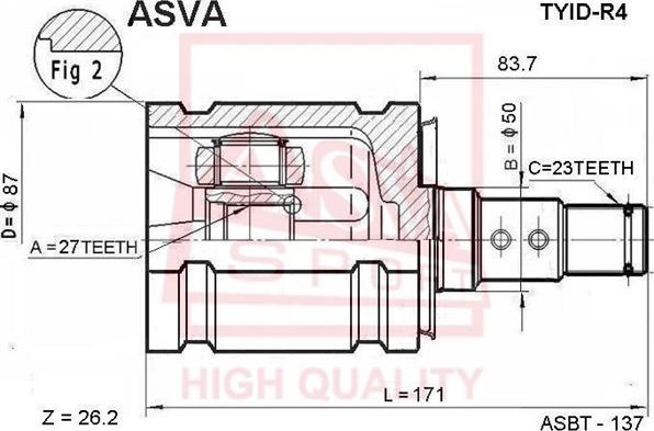 ASVA TYID-R4 - Jeu de joints, arbre de transmission cwaw.fr